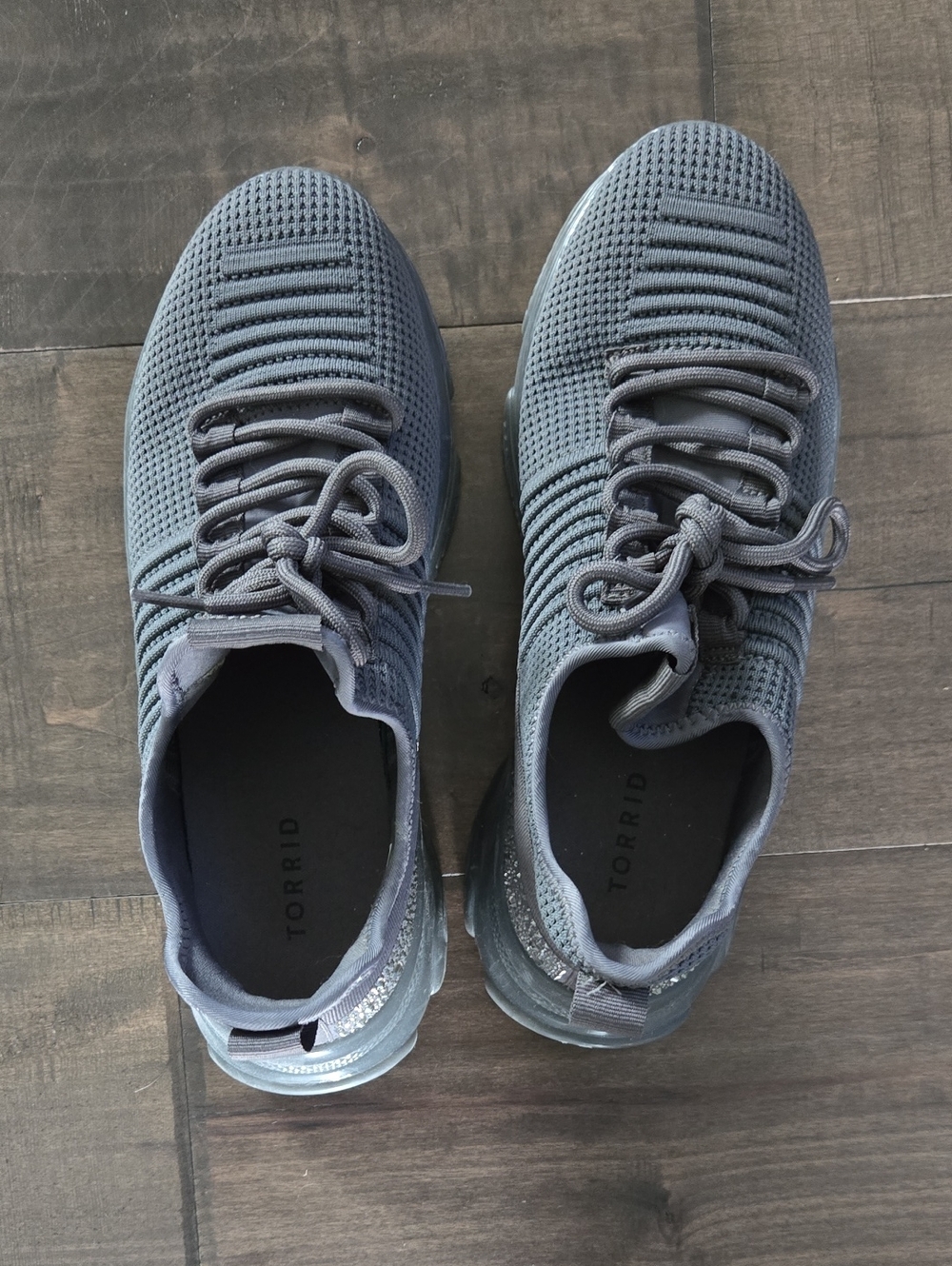 Torrid Knit Lace-Up Women's Sneakers in Gray